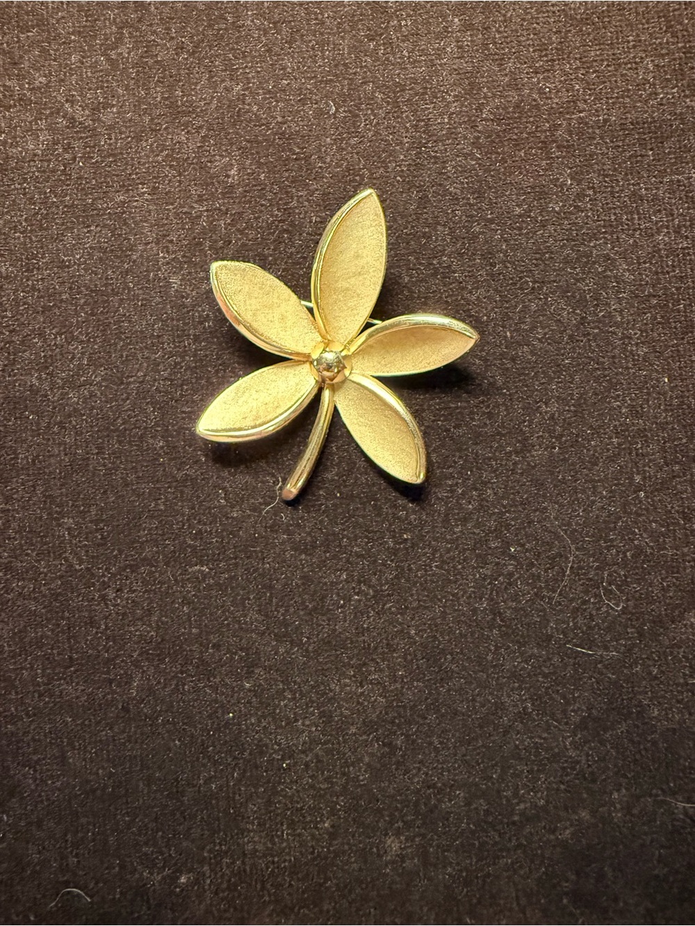 Trifari Gold-Tone Five-Petal Flower Brooch
